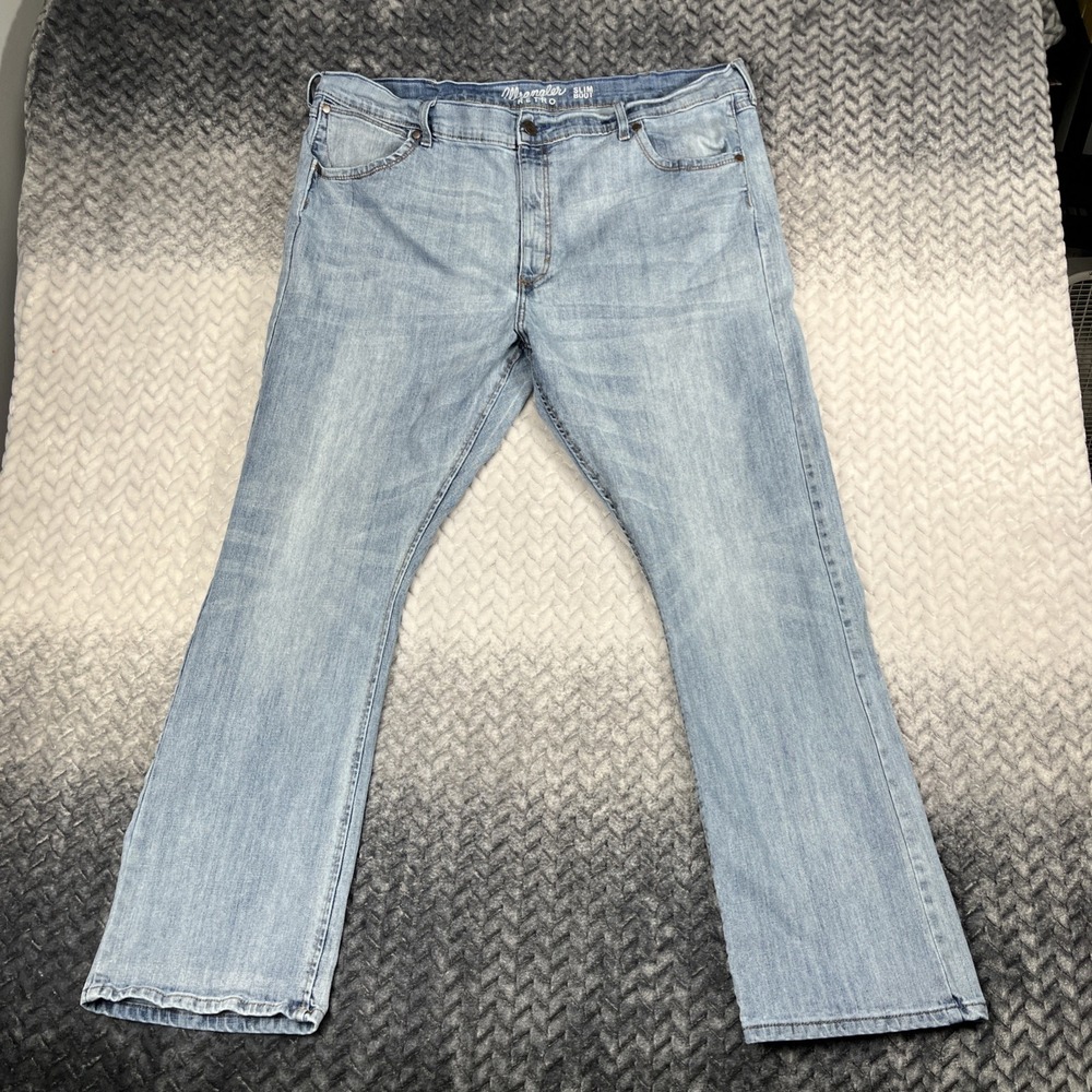 Wrangler‎ Retro Slim Boot Jeans Mens 42x32 Blue Light Wash Denim Western